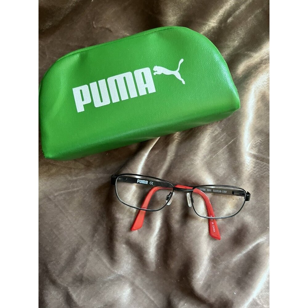 PUMA KIDS Eyeglasses Frame Boys Youth PJ00110C0S 5106-130 Black/Red SEE PHOTOS
